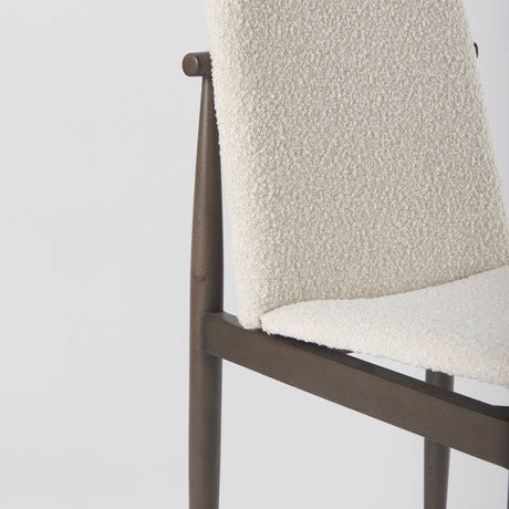 Cavett Cream Boucle Upholstered Seat W/Dark Brown Wood Frame Dining Chair, Set of 2 by Mercana at Eve Furniture