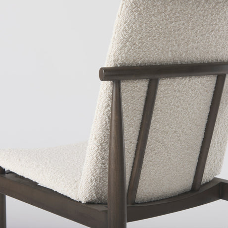 Cavett Cream Boucle Upholstered Seat W/Dark Brown Wood Frame Dining Chair, Set of 2 by Mercana at Eve Furniture