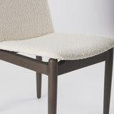 Cavett Cream Boucle Upholstered Seat W/Dark Brown Wood Frame Dining Chair, Set of 2 by Mercana at Eve Furniture