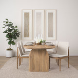Cavett Cream Boucle Upholstered Seat W/Light Brown Wood Frame Dining Chair, Set of 2 by Mercana at Eve Furniture