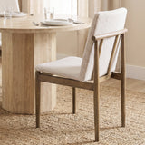 Cavett Cream Boucle Upholstered Seat W/Light Brown Wood Frame Dining Chair, Set of 2 by Mercana at Eve Furniture
