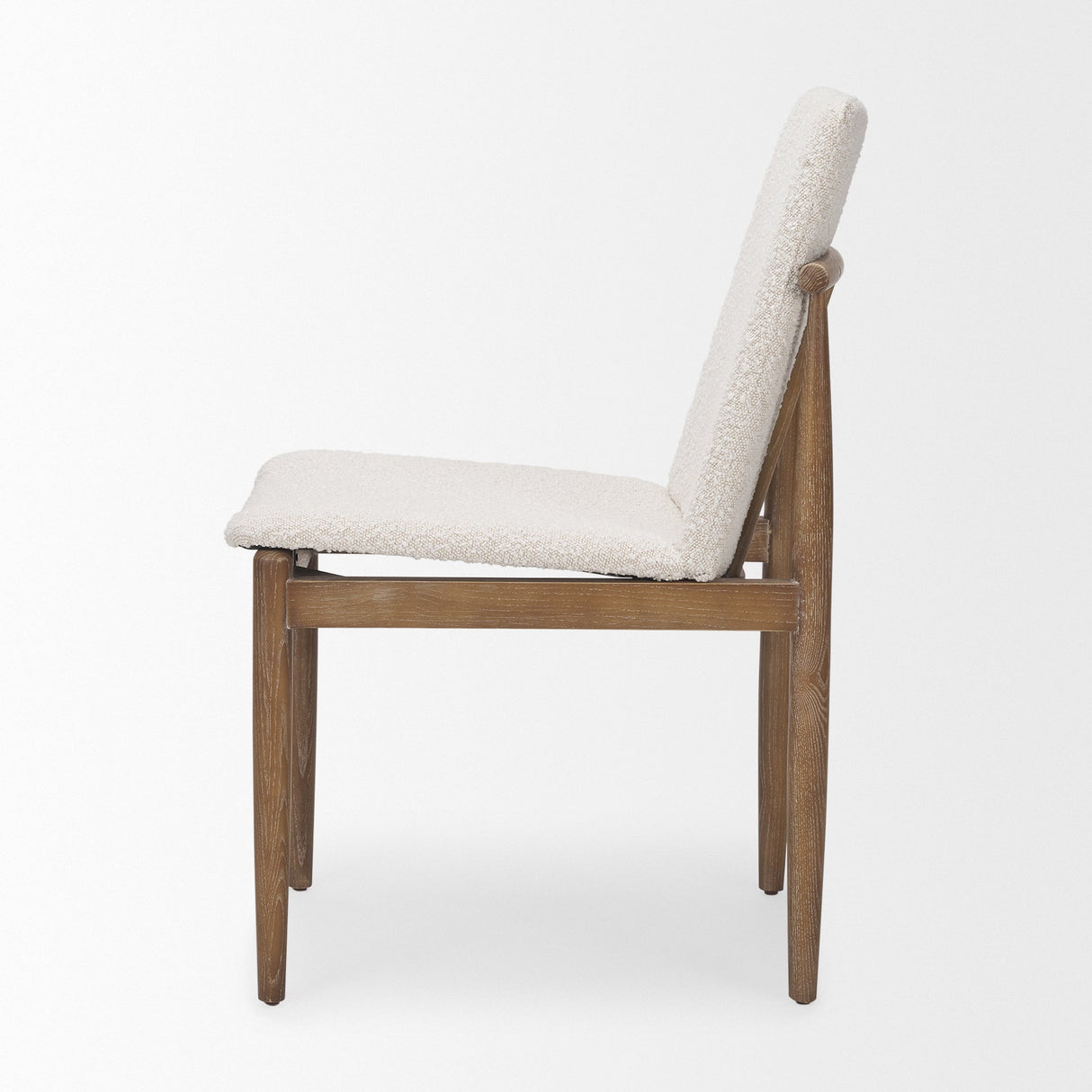 Cavett Cream Boucle Upholstered Seat W/Light Brown Wood Frame Dining Chair, Set of 2 by Mercana at Eve Furniture