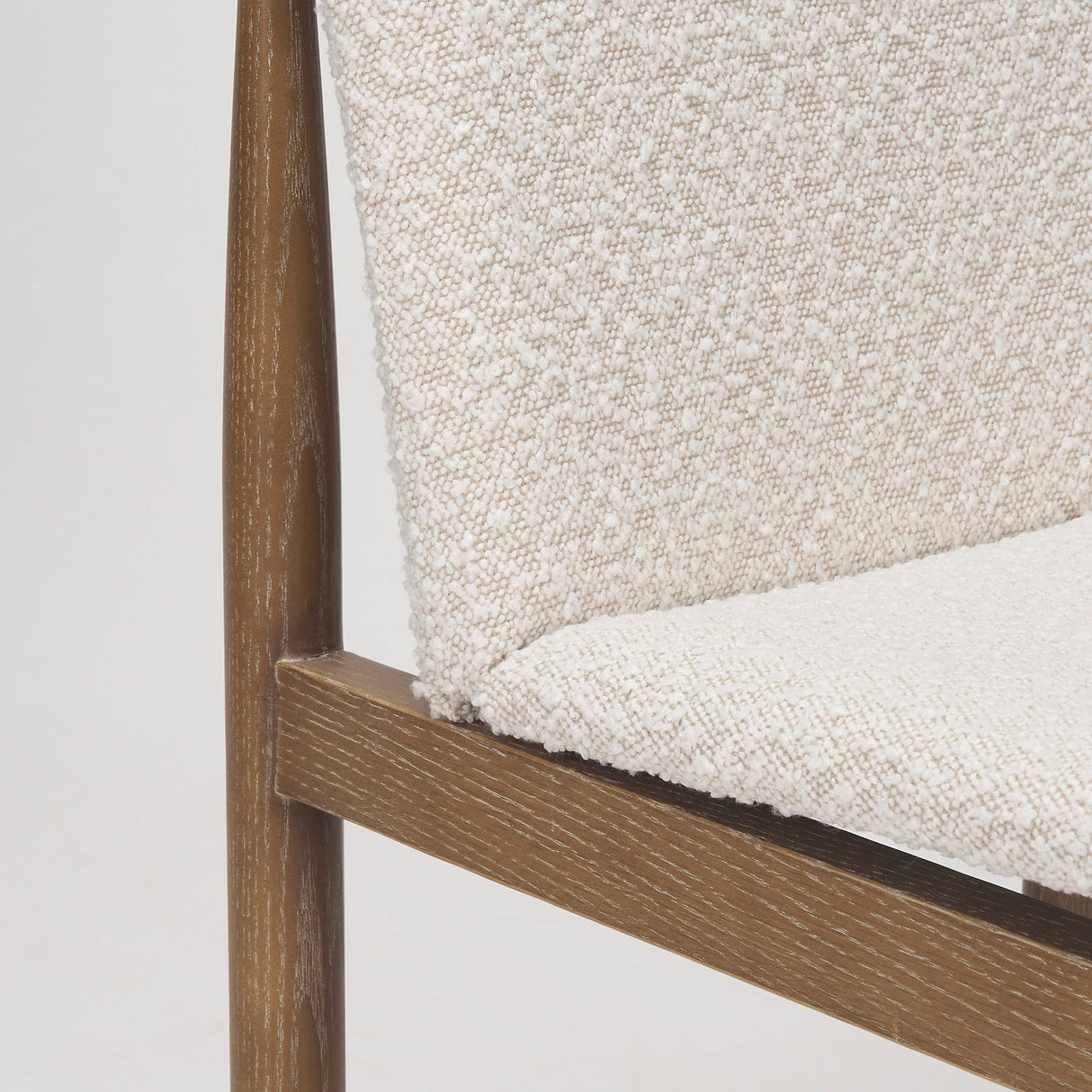 Cavett Cream Boucle Upholstered Seat W/Light Brown Wood Frame Dining Chair, Set of 2 by Mercana at Eve Furniture