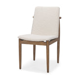 Cavett Cream Boucle Upholstered Seat W/Light Brown Wood Frame Dining Chair, Set of 2 by Mercana at Eve Furniture