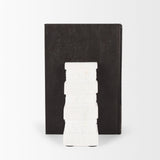 Cavetto White Marble Bookends w/rough carving S/2 by Mercana at Eve Furniture