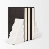 Cavetto White Marble Bookends w/rough carving S/2 by Mercana at Eve Furniture
