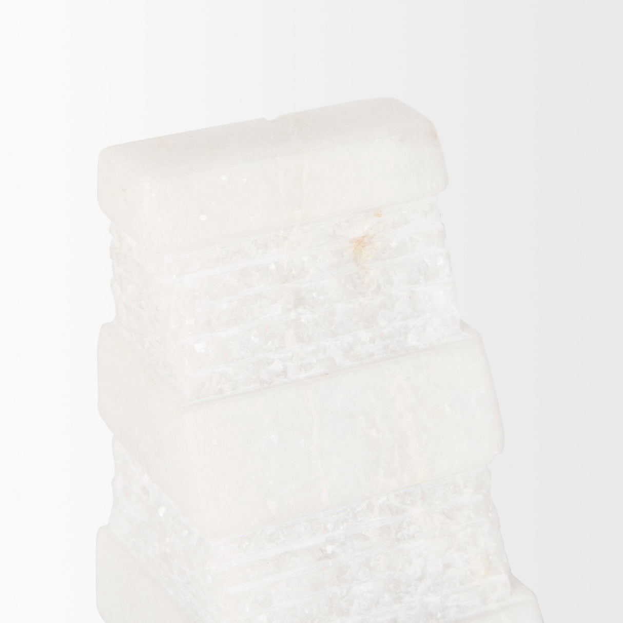Cavetto White Marble Bookends w/rough carving S/2 by Mercana at Eve Furniture