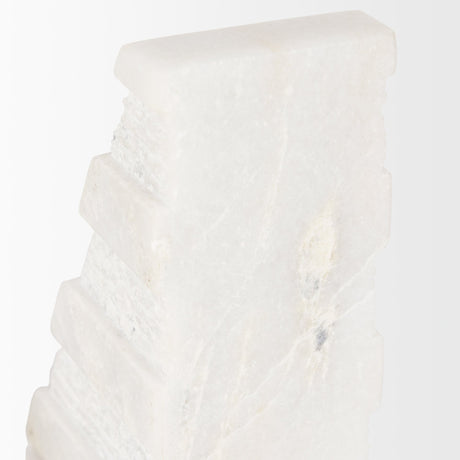 Cavetto White Marble Bookends w/rough carving S/2 by Mercana at Eve Furniture