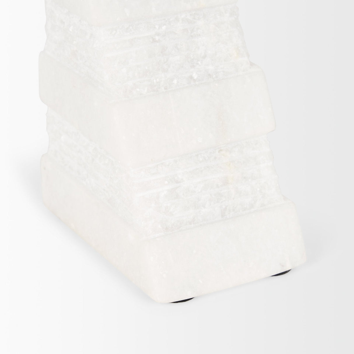 Cavetto White Marble Bookends w/rough carving S/2 by Mercana at Eve Furniture