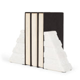 Cavetto White Marble Bookends w/rough carving S/2 by Mercana at Eve Furniture