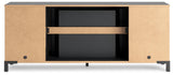 Cayberry Black 60" TV Stand with Electric Fireplace by Ashley at Eve Furniture