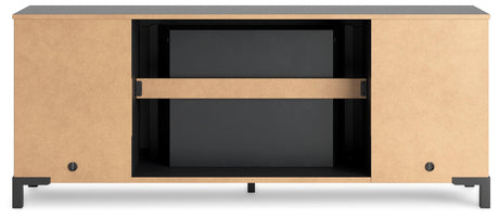 Cayberry Black 60" TV Stand with Electric Fireplace by Ashley at Eve Furniture