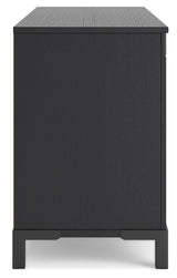 Cayberry Black 60" TV Stand with Electric Fireplace by Ashley at Eve Furniture