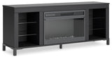 Cayberry Black 60" TV Stand with Electric Fireplace