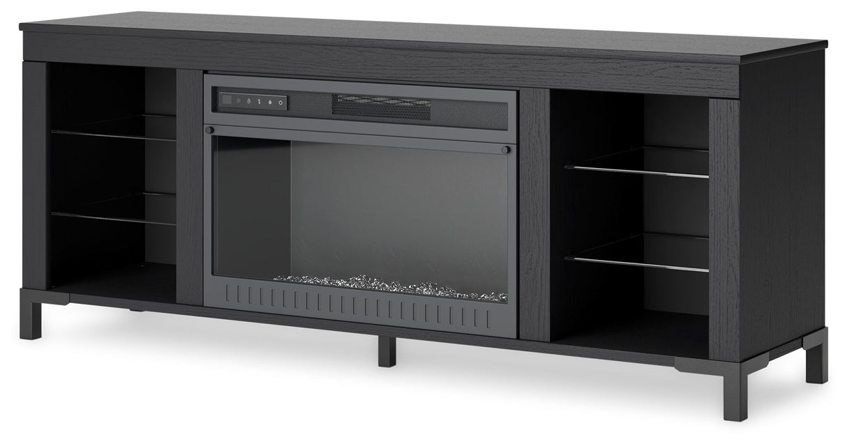 Cayberry Black 60" TV Stand with Electric Fireplace