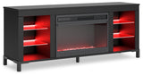 Cayberry Black 60" TV Stand with Electric Fireplace