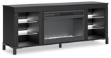 Cayberry Black 60" TV Stand with Electric Fireplace