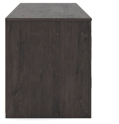 Cayboni Black 71" TV Stand with Electric Fireplace by Ashley at Eve Furniture