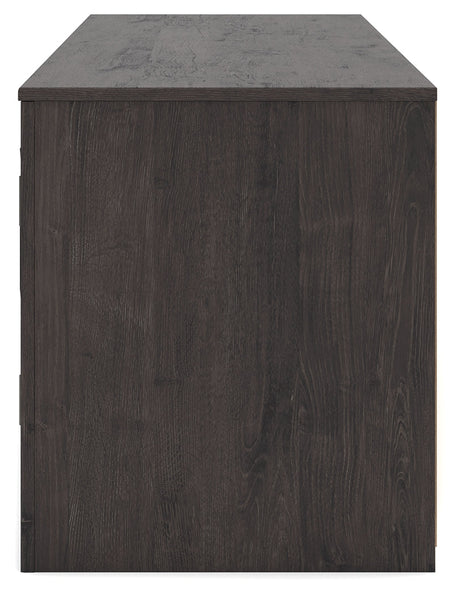Cayboni Black 71" TV Stand with Electric Fireplace by Ashley at Eve Furniture