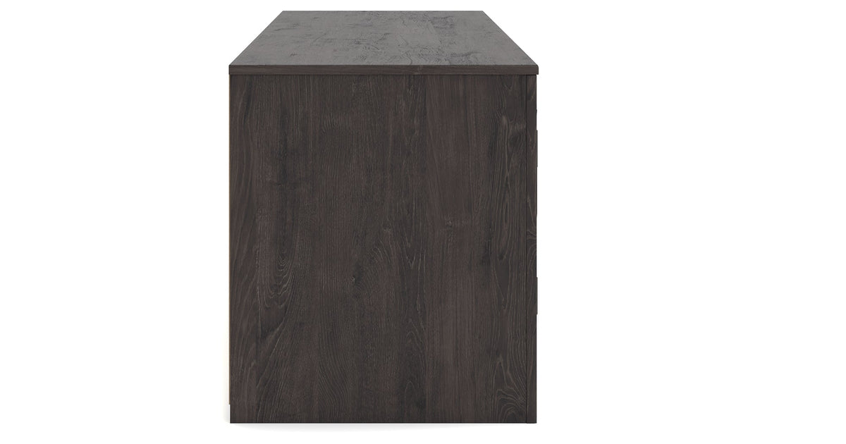 Cayboni Black 71" TV Stand with Electric Fireplace by Ashley at Eve Furniture