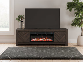 Cayboni Black 71" TV Stand with Electric Fireplace by Ashley at Eve Furniture