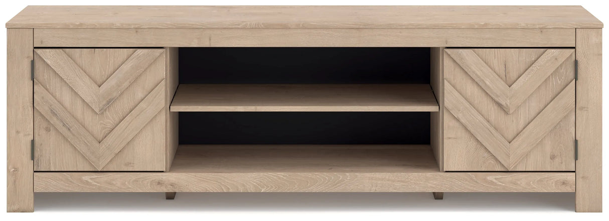 Cayboni Tan 71" TV Stand by Ashley at Eve Furniture