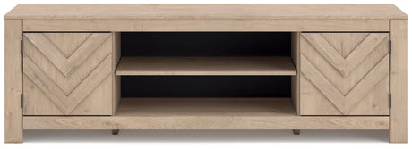 Cayboni Tan 71" TV Stand by Ashley at Eve Furniture