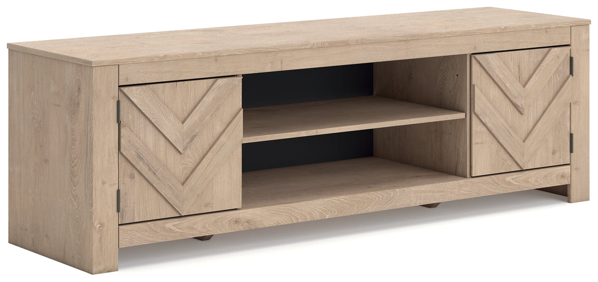 Cayboni Tan 71" TV Stand by Ashley at Eve Furniture