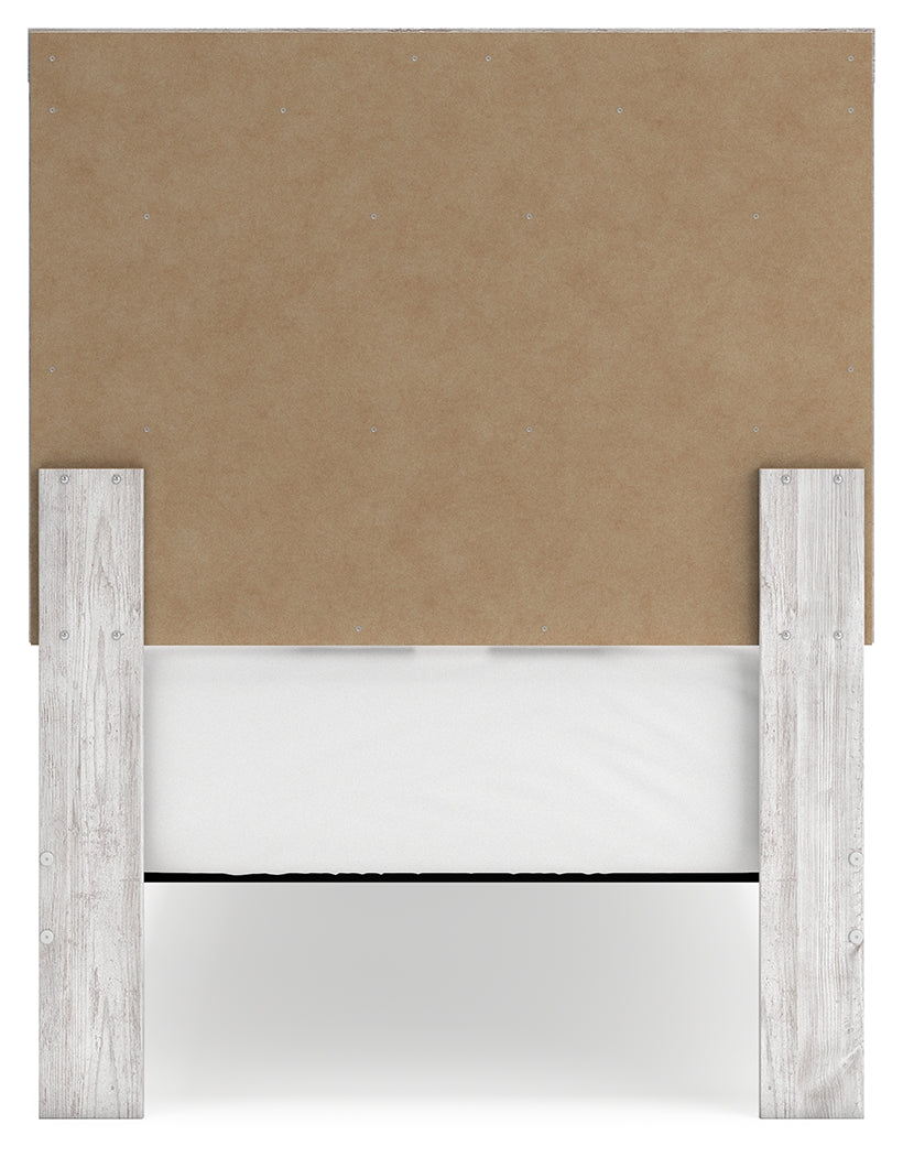 Cayboni Twin Panel Bed with Mirrored Dresser and 2 Nightstands in Whitewash by Ashley at Eve Furniture