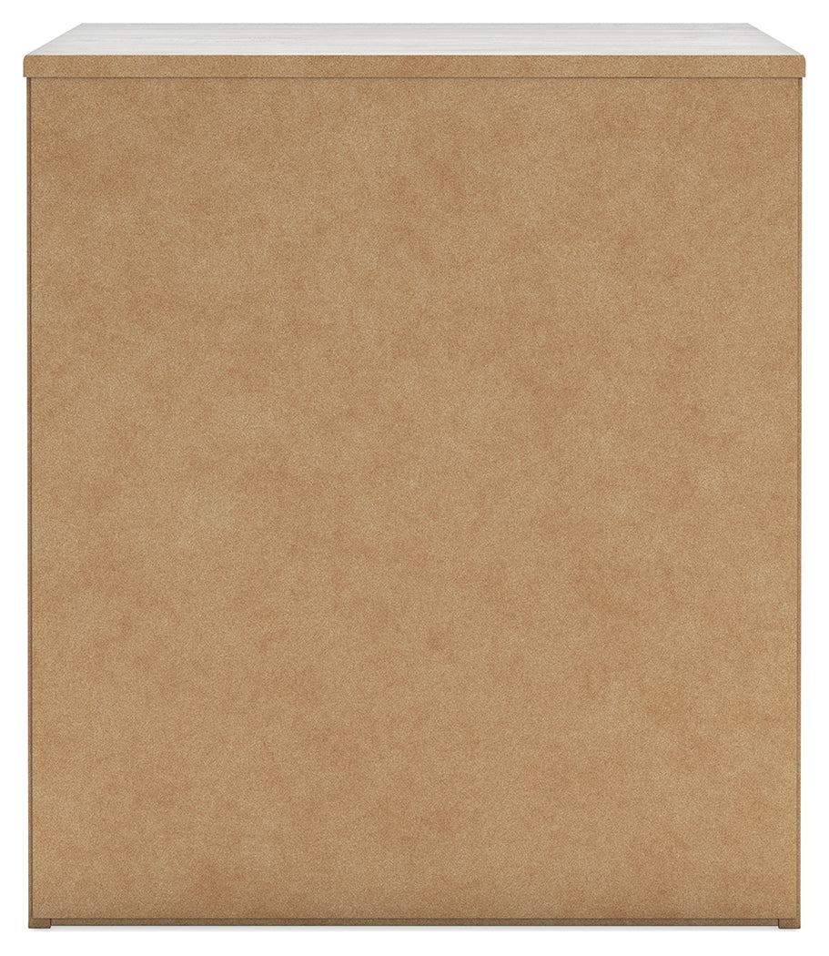 Cayboni Twin Panel Bed with Mirrored Dresser and 2 Nightstands in Whitewash by Ashley at Eve Furniture