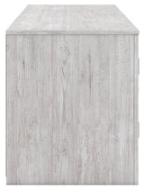 Cayboni Whitewash 71" TV Stand with Electric Fireplace by Ashley at Eve Furniture