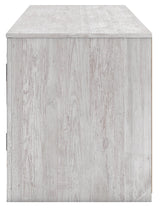 Cayboni Whitewash 71" TV Stand with Electric Fireplace by Ashley at Eve Furniture