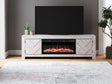 Cayboni Whitewash 71" TV Stand with Electric Fireplace by Ashley at Eve Furniture