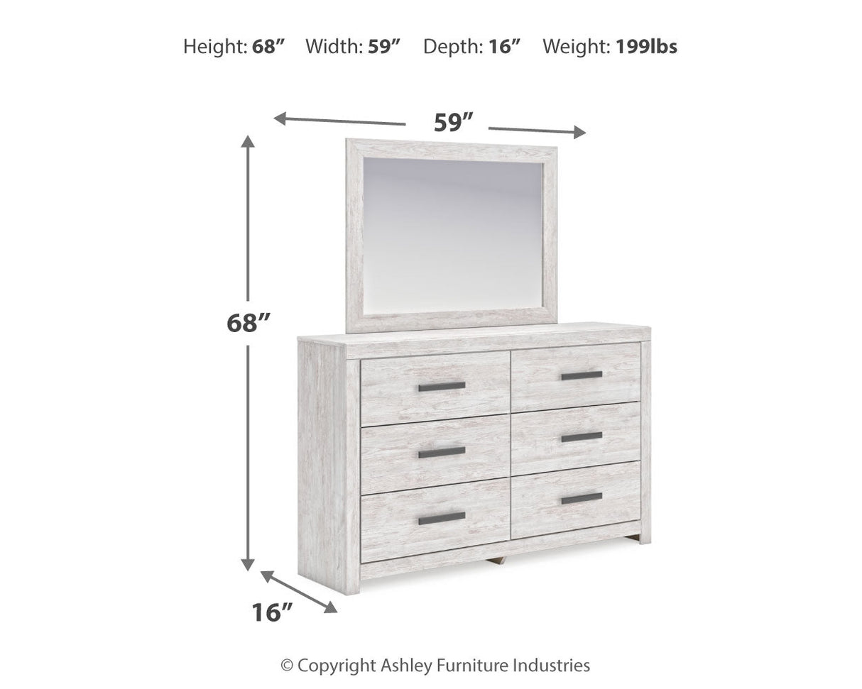 Cayboni Whitewash Bedroom Mirror by Ashley at Eve Furniture