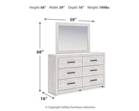Cayboni Whitewash Bedroom Mirror by Ashley at Eve Furniture