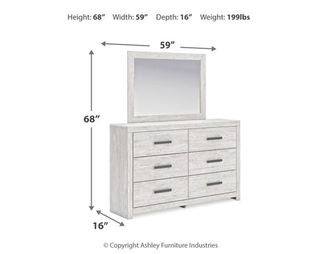 Cayboni Whitewash Bedroom Mirror by Ashley at Eve Furniture