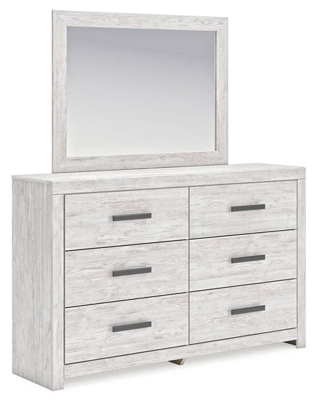 Cayboni Whitewash Bedroom Mirror by Ashley at Eve Furniture
