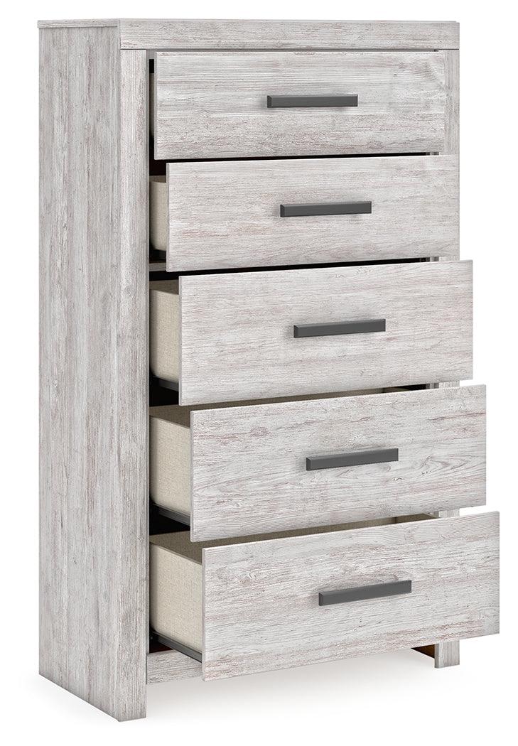 Cayboni Whitewash Chest of Drawers by Ashley at Eve Furniture