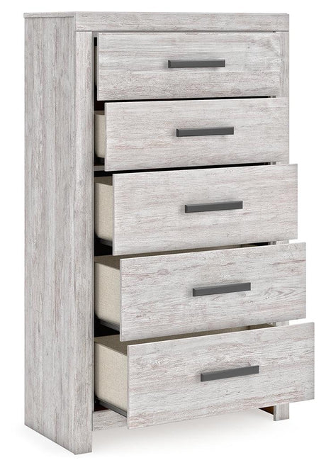 Cayboni Whitewash Chest of Drawers by Ashley at Eve Furniture