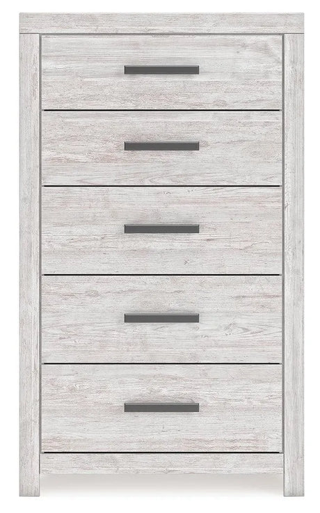 Cayboni Whitewash Chest of Drawers by Ashley at Eve Furniture