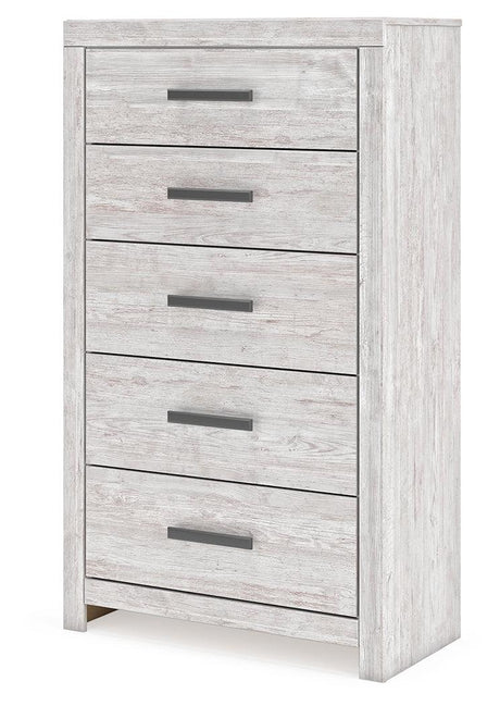 Cayboni Whitewash Chest of Drawers by Ashley at Eve Furniture