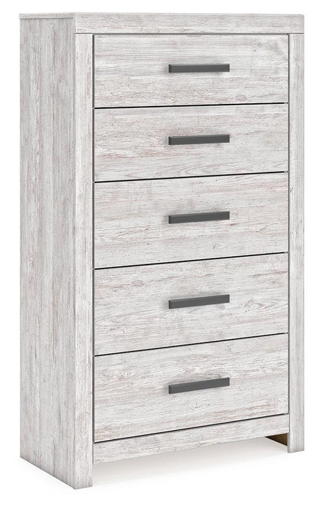 Cayboni Whitewash Chest of Drawers by Ashley at Eve Furniture