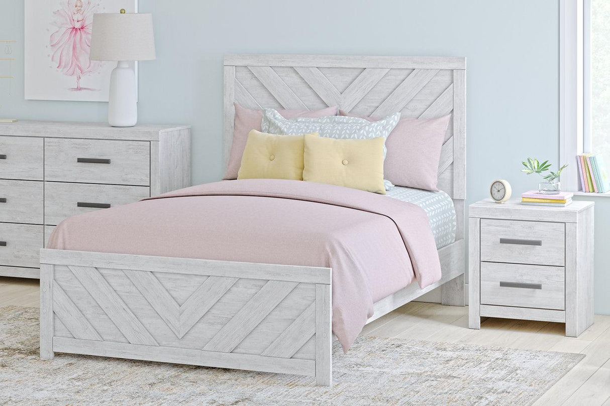 Cayboni Whitewash Full Panel Bed by Ashley at Eve Furniture