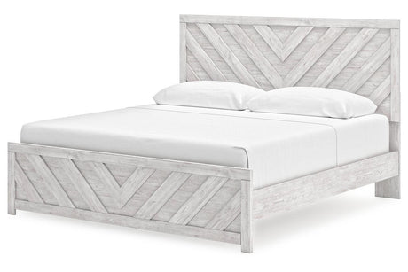 Cayboni Whitewash King Panel Bed by Ashley at Eve Furniture