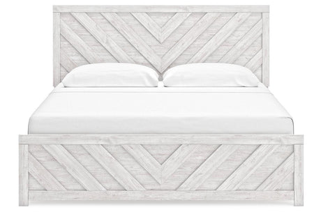 Cayboni Whitewash King Panel Bed by Ashley at Eve Furniture