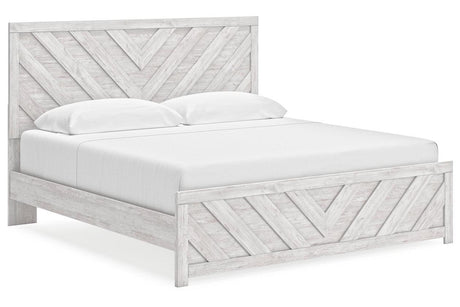 Cayboni Whitewash King Panel Bed by Ashley at Eve Furniture