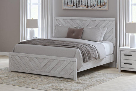 Cayboni Whitewash King Panel Bed by Ashley at Eve Furniture