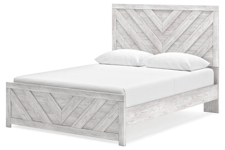 Cayboni Whitewash Queen Panel Bed by Ashley at Eve Furniture