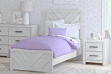 Cayboni Whitewash Twin Panel Bed by Ashley at Eve Furniture
