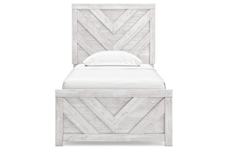 Cayboni Whitewash Twin Panel Bed by Ashley at Eve Furniture